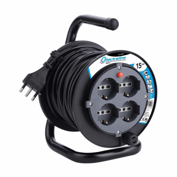 Avvolgicavo Electraline Art. 49217 prolunga elettrica lunghezza 15 metri sicurezza termica