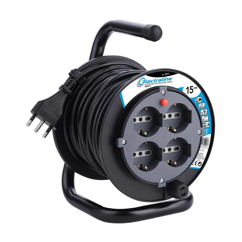 Featured image for “Avvolgicavo con prolunga elettrica lunghezza 15 metri ELECTRALINE”