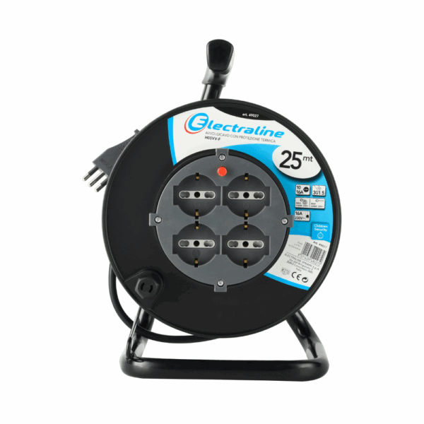 Avvolgicavo con prolunga elettrica lunghezza 25 metri Art. 49027 Electraline