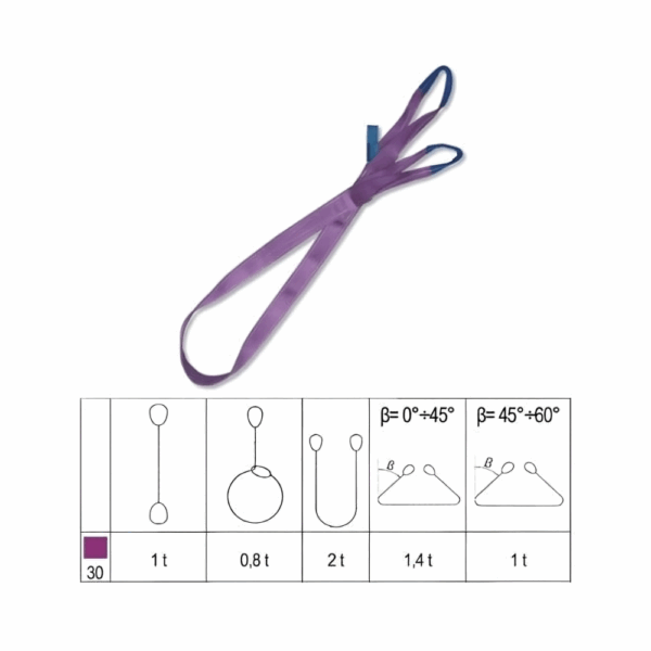 Braca di sollevamento viola portata 1t Art. 8150 Robur