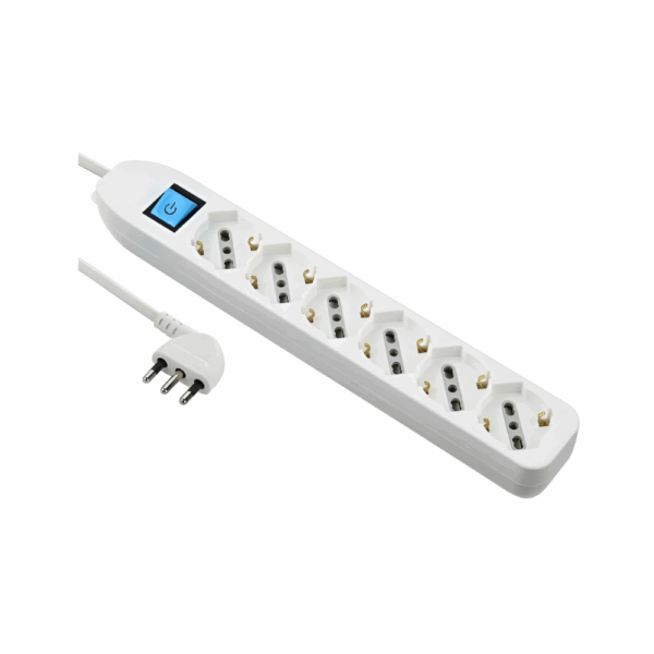 Multipresa universale bianca con 6 prese schuko + bivalenti da 10A/16A Art. 62071 Electraline