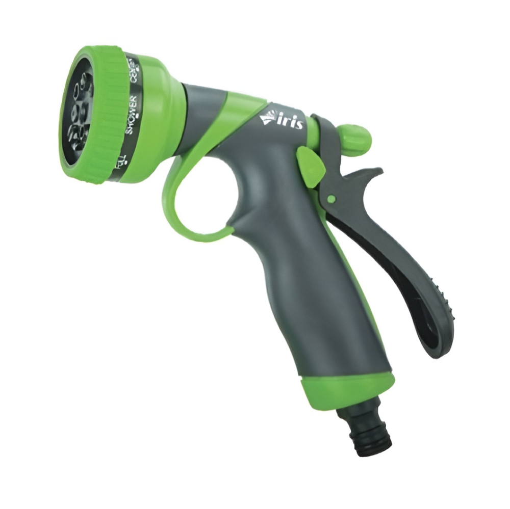 Featured image for “Pistola per irrigazione multifunzione regolabile con 8 getti Iris Rio Plus”