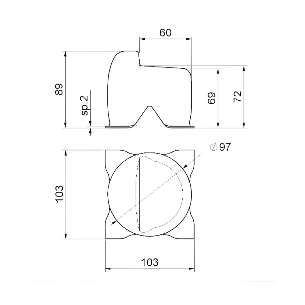 Battente di arresto a cementare zincato Combi Arialdo - immagine 2