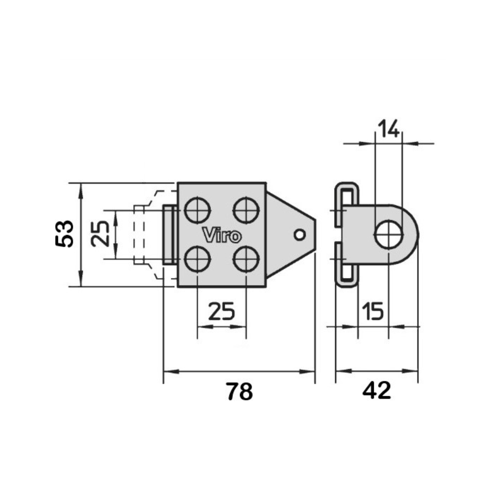 Portalucchetto con occhioli mobili Art. 675 Viro