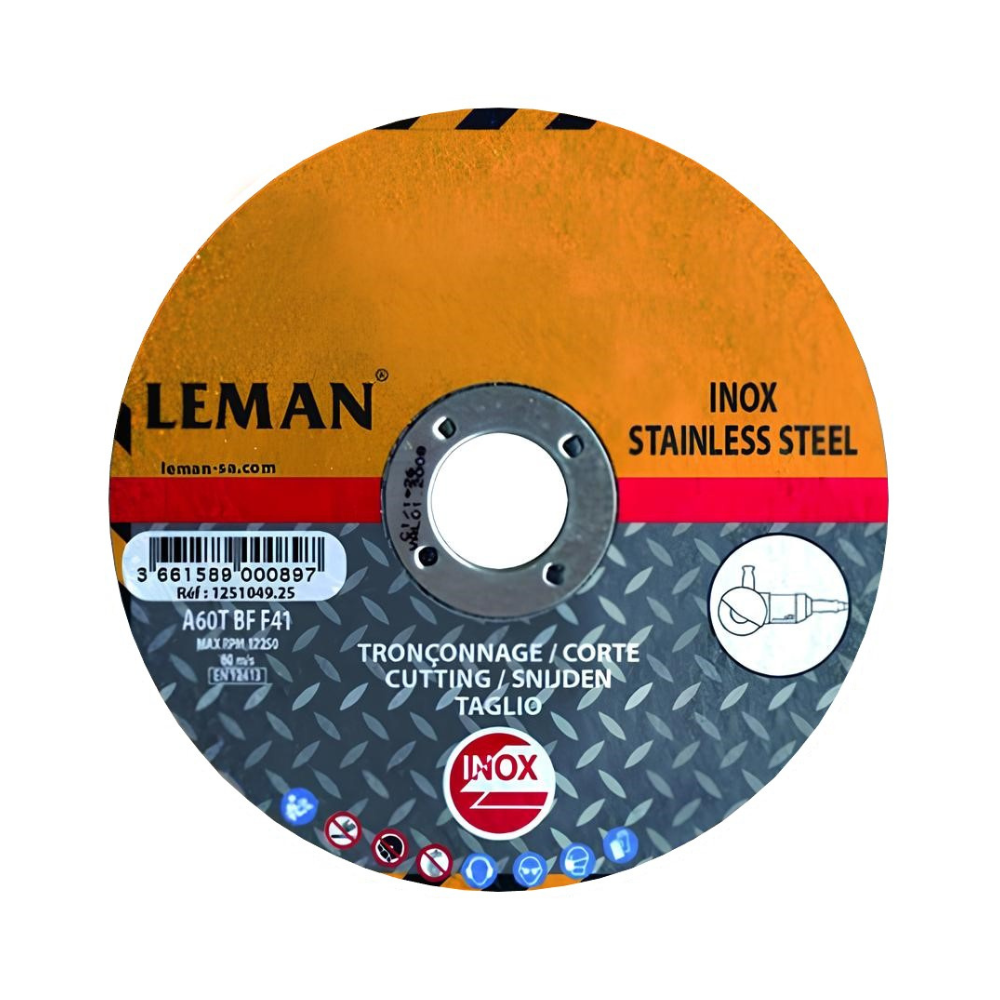 Featured image for “Disco da taglio per ferro e acciaio inox diametro 230x2mm Leman”