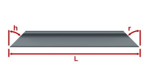 IMG PROFILATI ANGOLARI A LATI DISUGUALI POSIZIONE VERTICALE TAGLIO GRADUATO SU LATO B ESTREMITA' SPECCHIATE FRONTE CON QUOTE